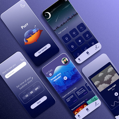 Purr (sleep App) design purr (sleep app) ui ux