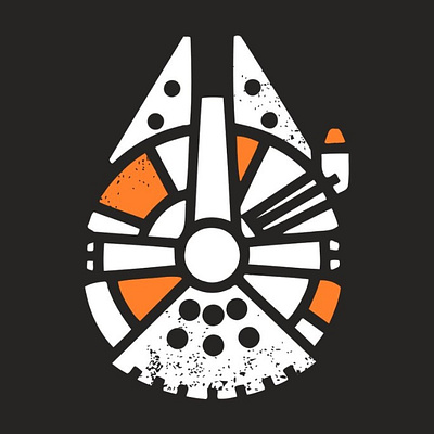 Minimal Falcon art design falcon millennium space star vector wars