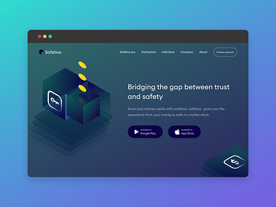 Safebox — A Savings Company Landing Page design designer grids investment landing page logo safebox savings ui uiux ux