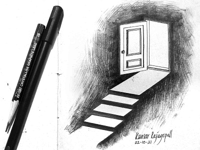 Inktober2021 - Open 2021 artwork dark design door drawing illustration inktober2021 inktober2021open kumarr kumarrajagopall open pen and ink sketch