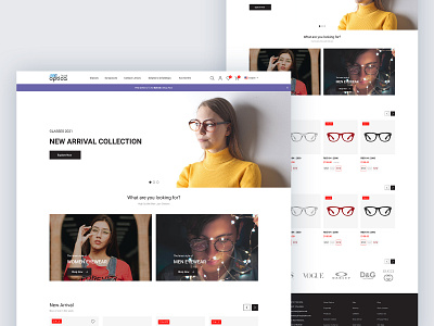 Optica online store adobe xd design product design ui ux uxdesign web webdesign