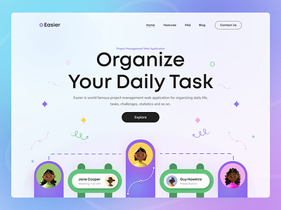 Project Management Web Application homepae landing page management project task web app web application web design webpage website
