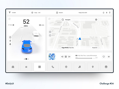 Daily UI 034 • Car Interface 100daychallenge battery bmw car car dashboard charge concept control daily ui 33 dailyuichallenge dashboard future interface location minimal remote car smart car speed tesla vehicle