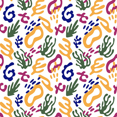 Abstract matisse shapes seamless pattern abstract background colorful design organic shapes pattern wrapping paper
