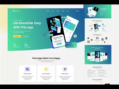 Apps landing page design I Ui design I Website design animation apps brand identity branding concept design graphic design illustration landingpage landingpage animation logo logo design motion graphics ui uiux vector website