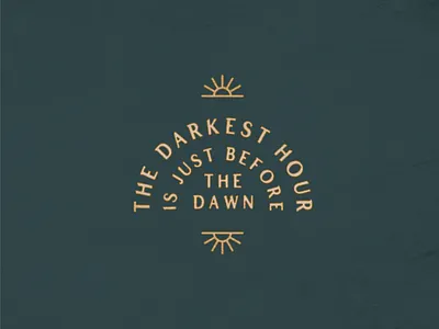 Darkest Before Dawn badge dawn icon sun texture type lockup typography