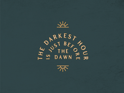 Darkest Before Dawn badge dawn icon sun texture type lockup typography