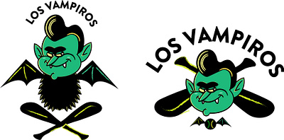 los vampiros animation design illustration logo vector