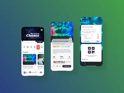 Music Concert Booking - Conceptual App app branding design ui ux