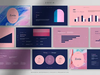 Zovia - Infographic Statistics Presentation clean colorful company corporate google slides gradient infographic infographics keynote modern photography pitch deck portfolio statistic statistics studio unique web design web development website