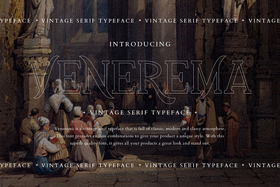 Venerema Vintage Premium Font advertisement branding brush business display fashion graffiti grunge instagram lettering logo modern font poster premium premium font premium fonts quote retro vintage wedding