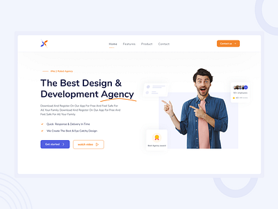 Design & Development Agency UI Exploration 2021 trend agency clean design design development header minimal design trendy typography ui ux web web template