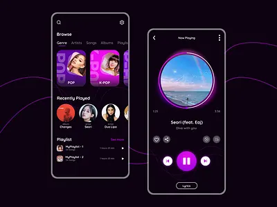 Music Player App android app design mobile music ui