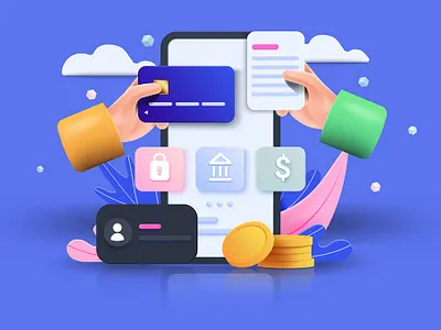 M-commerce 3D Concept 3d 3d art app application banner business concept design illustration interface online technology ui uiux user interface ux web web design web development website