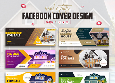 Real estate Business Facebook cover & Banner Design advertising branding creative design minimal new social media post unique web banner