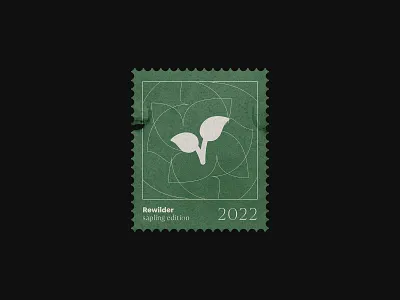 Rewilder stamp branding campaign design geometric graphic design green illustration lines logo minimal plant post