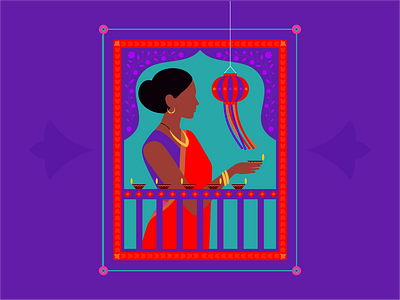 Diwali 2 diwali flatcolors illustration india minimalistic vector
