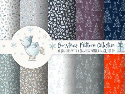 Christmas Pattern Collection background celebration fonts christmas eve fonts christmas fonts december fonts design greeting card fonts hand drawn happy new year fonts illustration template fonts textile fonts
