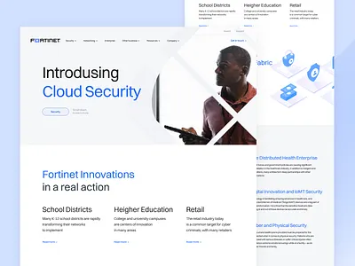 Fortinet Home Page design illustration ui web