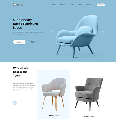 Furniture Landing Page Design app design land landing typography ui ui ux