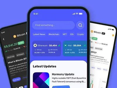 Crypto News&Wallet app bitcoin crypto design eth nft ui ux