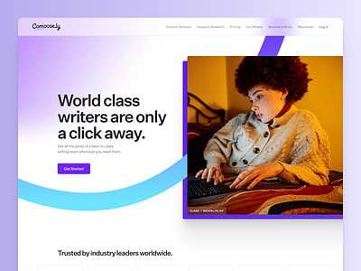 Compose.ly Homepage clean design digital flat gradient homepage illustration minimal purple saas simple ui untitled sans web