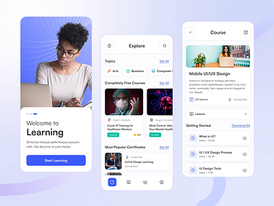 Online Education App app application design education interface mobile online education app online lesson ui ui design ux