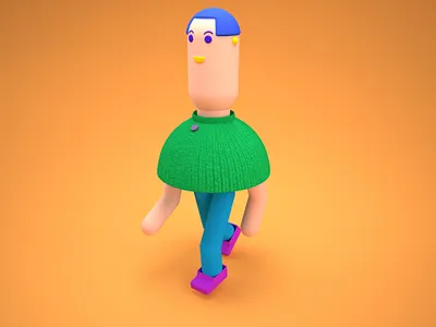 Woolen woman 3d graphic design