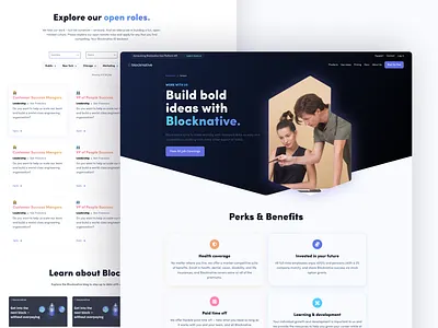 Blocknative Careers Page bellingham card deck career careers page crypto cryptocurrency figma filtering hero hero image hiring open roles perks and benefits tags ui ux washington web web design web page
