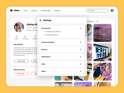 Settings 007 app daily ui dailyui day 7 design figma profile setting settings ui ui design ui mockup web web design web layout web ui web ux website website design