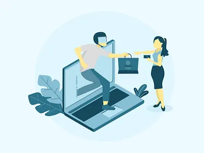 Online Transaction Illustration Design app design graphic design illustration ui ux vector