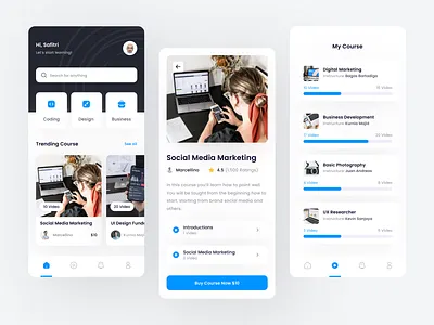 Online Course Mobile App class clean mobile course course app course mobile e learning education education app elearning mobile app online class online course online school school