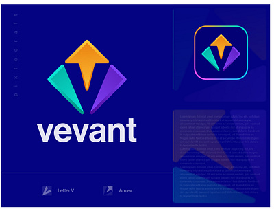 Vevant ┃ Letter V ┃Arrow ┃minimal logo design a b c d e f g h i j k l m n o p appicon arrow brand brandidentity branding concept creative design graphic design lettering logo logodesign logotype modern monogram simple symbol technology vector