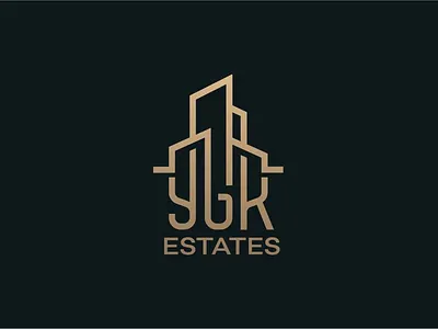 YGK ESTATES Logo Option branding building logo design icon identity design illustration letter logo logo logomark property property logo symbol symbol icon typo typo logo typography ui vector