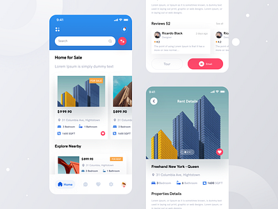 Real Estate App I Ofspace app application buy property clean ui ios minimal design mobile mobile app property property management real estate realestate uiux userexperience userinterface ux