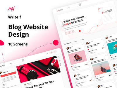 Blog Website Design adobe xd blog blog brand blog design blog person bloggin blogging figma modex professional blog user interface website blog design writeif