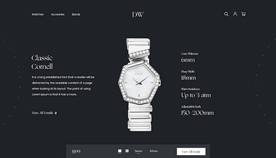 Watch specifications design product product details watch web webdesign