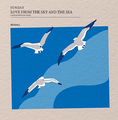 “love from the sky and the sea” illustration