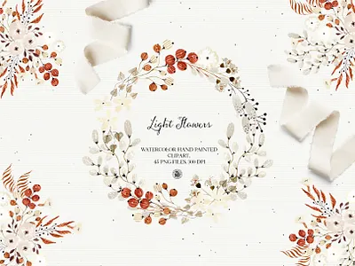 Light Flowers - watercolor set design flowers watercolor