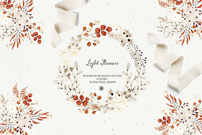 Light Flowers - watercolor set design flowers watercolor