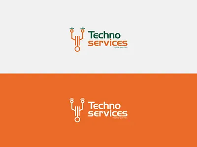 Techno Service logo branding graphic design it logo logo te technology logo telecommunications and it