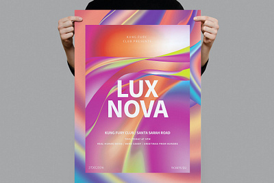 Lux Nova Poster / Flyer catalog clean design dj flyer flyer template gradient graphic design hippy illustration indesign luxnova magazine musik nightclub poster poster template print printable template