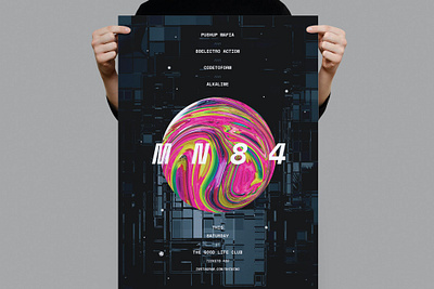 MN84 Poster / Flyer catalog clean design dj electro flyer flyer template gradient gradient poster illustration indesign magazine music nightclub poster poster template print printable technical template