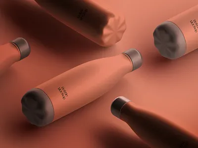 Isometric Iron Bottle mockup bottle bottle mockup branding design free freebie graphic design identity illustration iron bottle isometric isometric iron logo metal mockup motion graphics photoshop product mockup psd steel