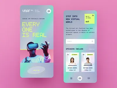 VR Fest mobile application design halo lab interface startup ui ux
