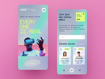 VR Fest mobile application design halo lab interface startup ui ux