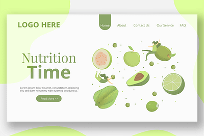 Green Fruit Illustration - Landing Page app branding design fruit graphic design green illustration landing landing page multipurpose page purpose ui ui design ux ux design walkthrough web development web maintance website