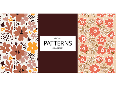 Flower outlines & patterns vector botanic colorful flowers pattern vector