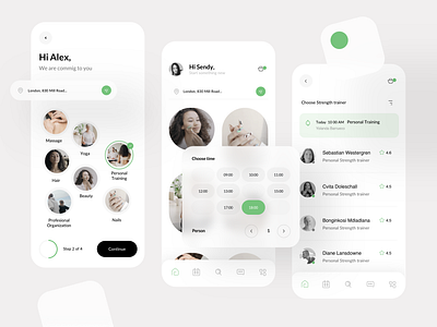 Mobile application for searching various services app branding calendar design flat illustration intro logo minimal onboarding services ui ux vector