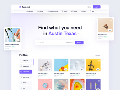 Craigslist Redesign Concept craigslist craigslist.org daily ui marketplace material design minimalist modern redesign redesign concept ui user interface ux web design